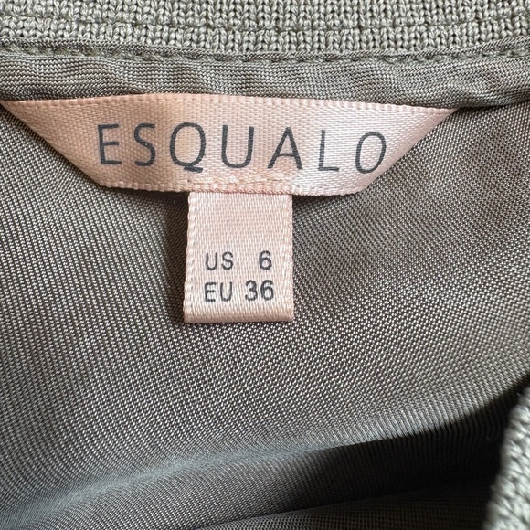 ESQUALO Silky Boxy crew neck Tunic Dress Greenish Gray 3/4 Sleeves size Small - Picture 4 of 9